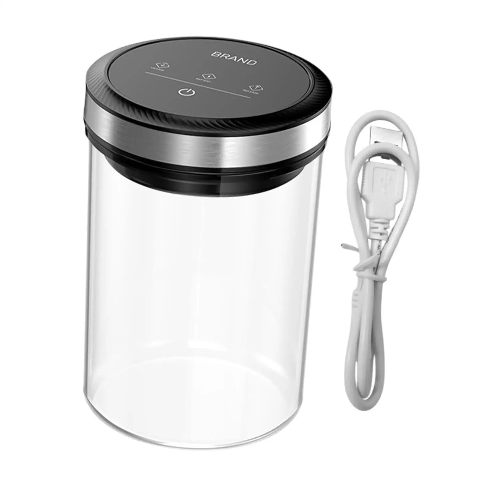 Automatischer Vakuum-Kaffeekanister aus Glas – Luftdichter Lebensmittelbehälter für Kaffeebohnen, Tee und Müsli
