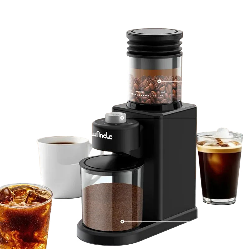 Elektrische KaffeemElektrische Kaffeemühle mit konischem Mahlwerk – 25 Mahlgrade für Espresso, Filterkaffee und French Press, 200Wühle mit konischem Mahlwerk, 25-Gang-Kaffeebohnen-Mahlmaschine für Espresso, French-Press, leicht zu reinigen, mit Bürste