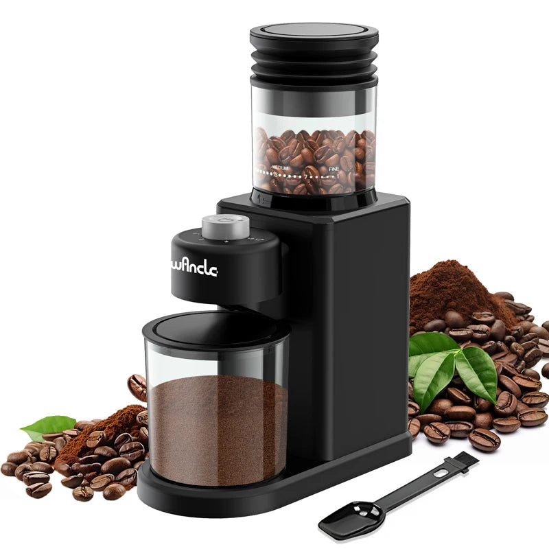 Elektrische KaffeemElektrische Kaffeemühle mit konischem Mahlwerk – 25 Mahlgrade für Espresso, Filterkaffee und French Press, 200Wühle mit konischem Mahlwerk, 25-Gang-Kaffeebohnen-Mahlmaschine für Espresso, French-Press, leicht zu reinigen, mit Bürste