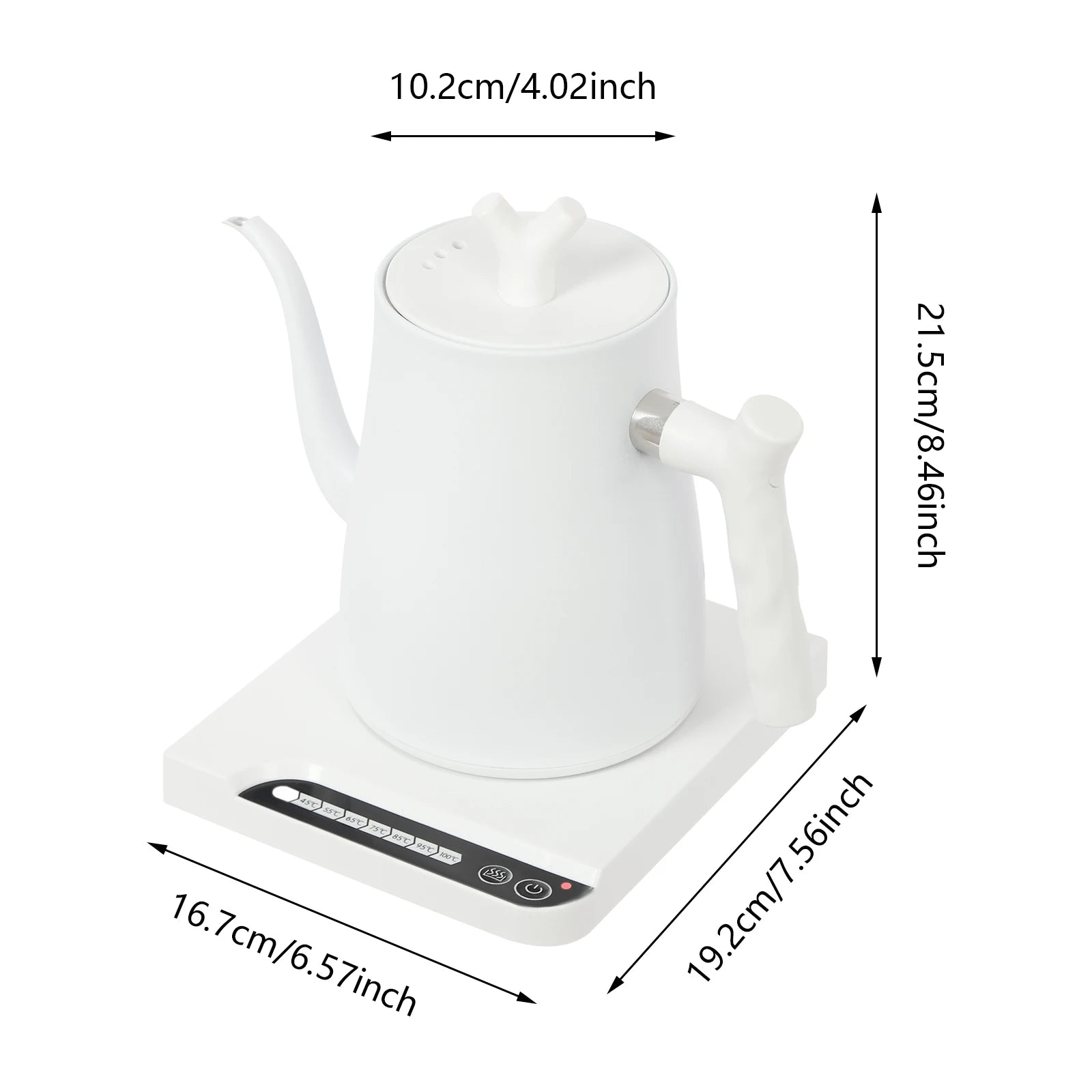 Elektrischer Schwanenhals-Wasserkocher 1L – Temperaturregelung, 1000W, Edelstahl 304, 220V EU-Standard