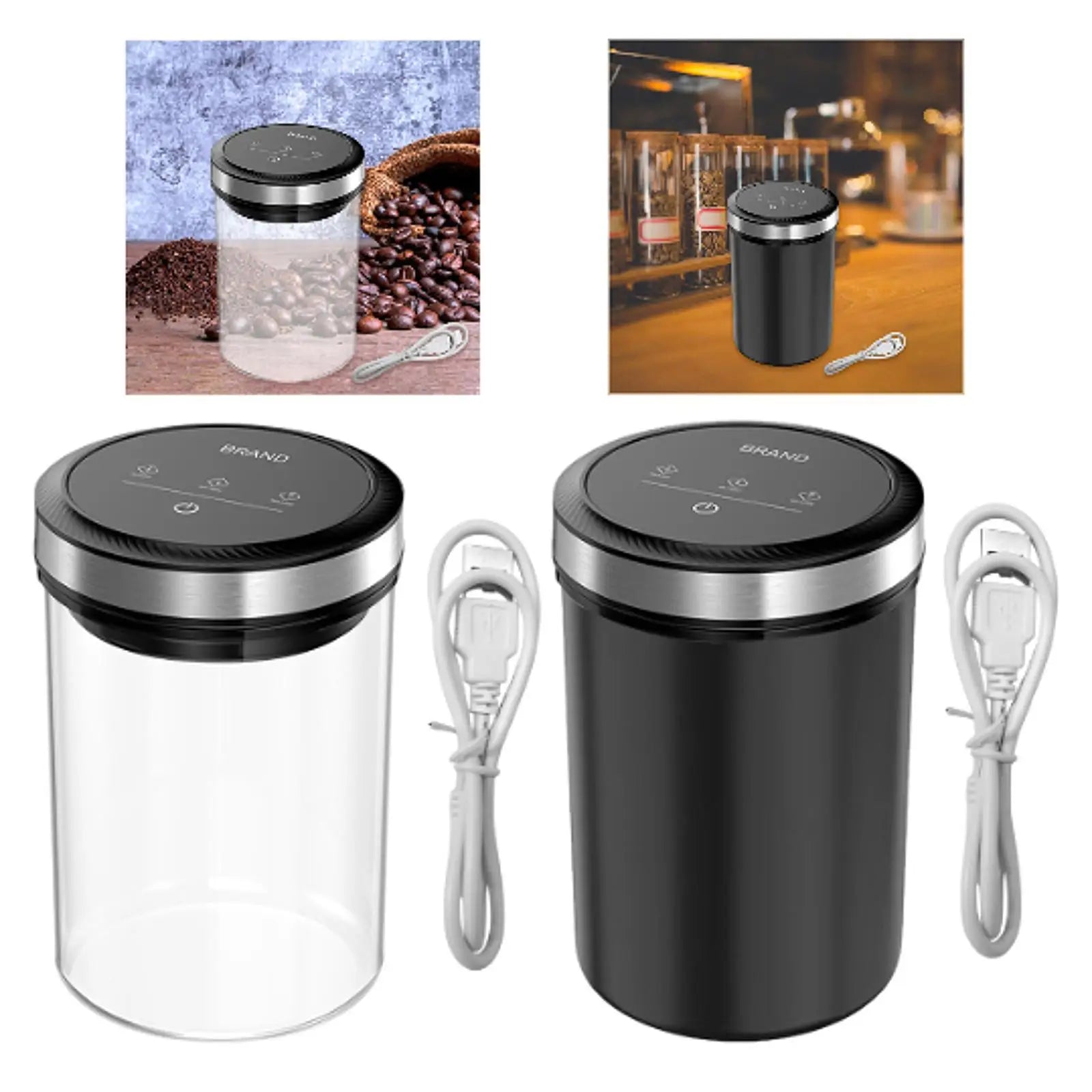 Automatischer Vakuum-Kaffeekanister aus Glas – Luftdichter Lebensmittelbehälter für Kaffeebohnen, Tee und Müsli