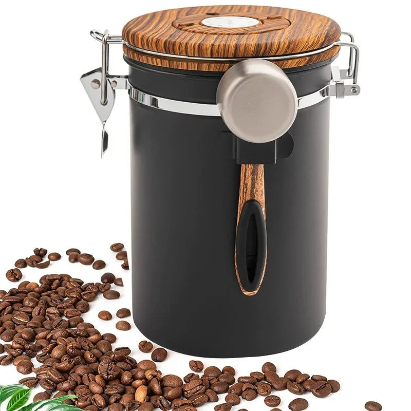 Luftdichter Kaffeebehälter aus Edelstahl 304 – 1,8L Vorratsdose für Kaffeebohnen, Tee und Gewürze
