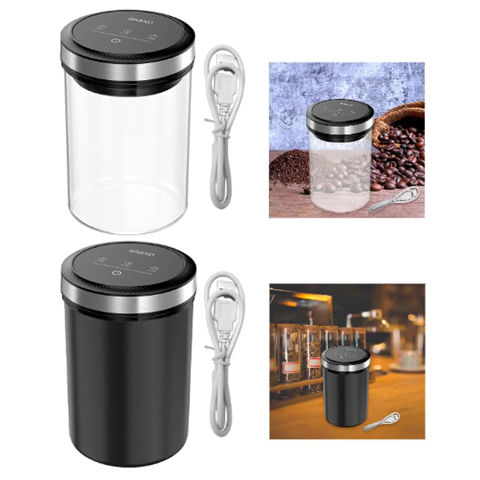 Automatischer Vakuum-Kaffeekanister aus Glas – Luftdichter Lebensmittelbehälter für Kaffeebohnen, Tee und Müsli