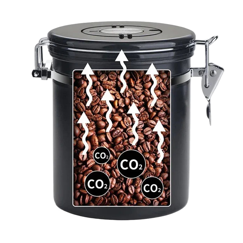 Luftdichter Kaffeebehälter aus Edelstahl 304 – 1,8L Vorratsdose für Kaffeebohnen, Tee und Gewürze