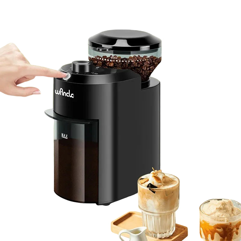 Wancle Elektrische Kaffeemühle mit konischem Mahlwerk – 28 Mahlgrade, 2–12 Tassen, 220V/120V